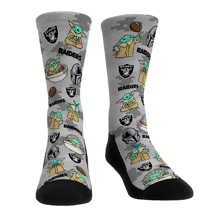 Las Vegas Raiders - Star Wars - Grogu All-Over by Rock 'Em Socks