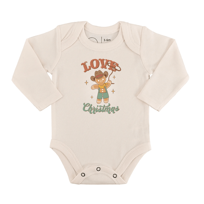 long sleeve graphic bodysuit | christmas lasso by Finn + Emma
