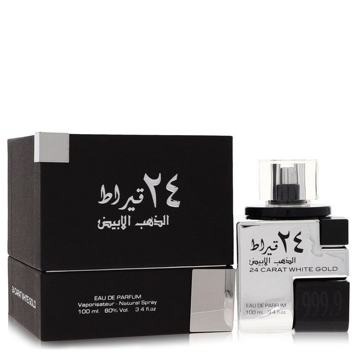 Lattafa 24 Carat White Gold by Lattafa Eau De Parfum Spray (Unisex) 3.4 oz for Men by Avera Group