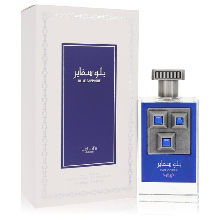 Lattafa Pride Blue Sapphire by Lattafa Eau De Parfum Spray (Unisex) 3.4 oz for Men by Avera Group