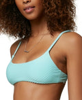 Oneill Womens Aqua Stretch Removable Cups Lined Tie Textured Saltwater Top, Xs by Vanessa Jane