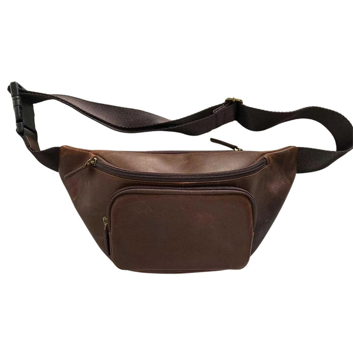 Cambridge Full-Grain Leather Waist Pack by MiamiLeathers.com