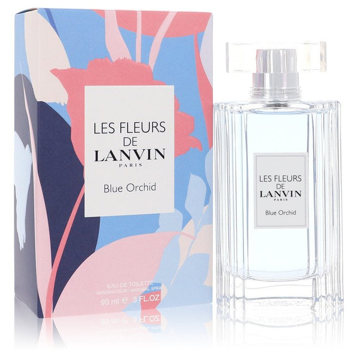 Les Fleurs De Lanvin Blue Orchid by Lanvin Eau De Toilette Spray 3 oz for Women by Avera Group