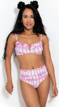 Bar III Summer Stripes V-Wire Bikini Swim Top by Vanessa Jane