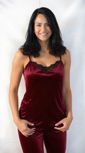 I.N.C. Women's Lace-Trim Velvet Cami Top by Vanessa Jane