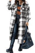 Long Plaid Flannel Shacket by The House of Stylez