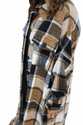 Long Plaid Flannel Shacket by The House of Stylez