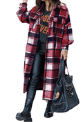 Long Plaid Flannel Shacket by The House of Stylez