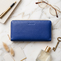 Large Zipper Wallet with Detachable Key Ring - Cobalt Blue by CASUPO