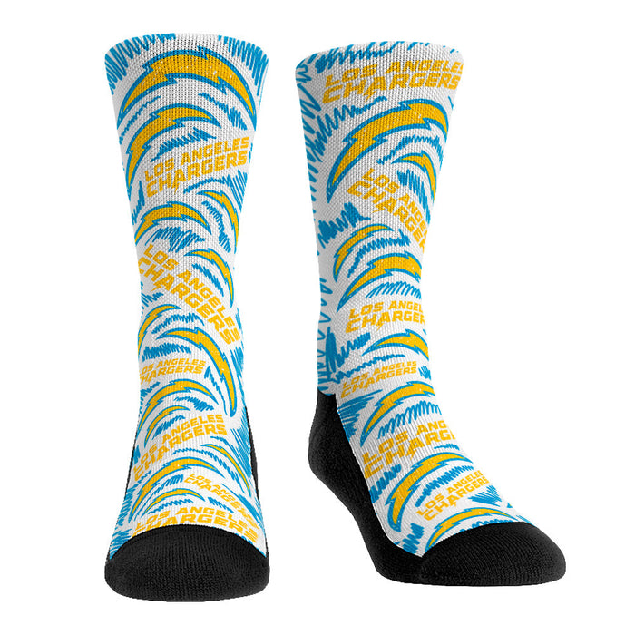 Los Angeles Chargers - Logo Sketch (White) by Rock 'Em Socks