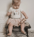 Macrame Oval Play Mat & Love Dad Bodysuit Bundle by Finn + Emma