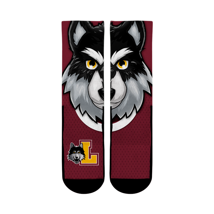 Loyola Chicago Ramblers - LU Wolf Mascot by Rock 'Em Socks