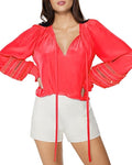 Ramy Brook Henri Embroidered Blouse, Size XS by Vanessa Jane