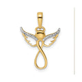14K Gold Infinity Guardian Angel Pendant by Fine Color Jewels