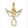 14K Gold Infinity Guardian Angel Pendant