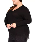 Michael Michael Kors Plus Size Lace-Hem Sweater by Vanessa Jane