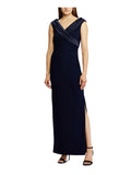 Lauren by Ralph Lauren Women Gown Sz Satin Portrait-Collar by Vanessa Jane