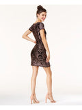 Jump Womens Black Jewel Neck Body Con Cocktail Dress by Vanessa Jane