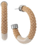 Alfani Silver-Tone Medium Braided Rope C-Hoop Earrings, 1.5 Inches by Vanessa Jane