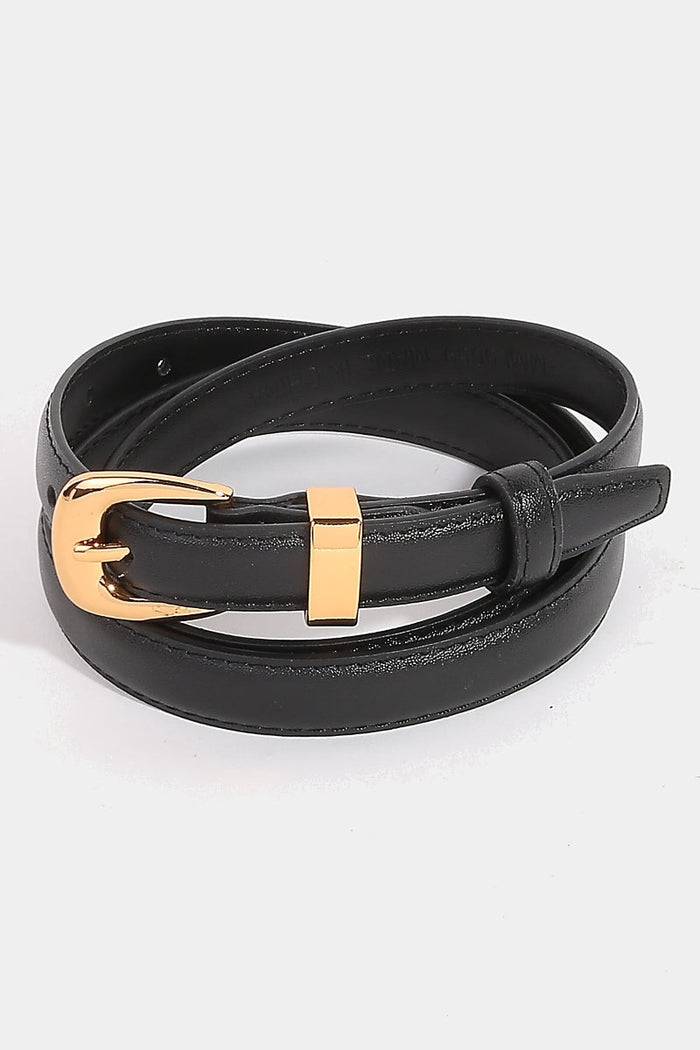 Fashionable Thin Leather Belt by Boutique 23