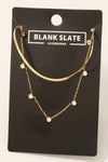 Layered Snake Chain And Lariat Necklace