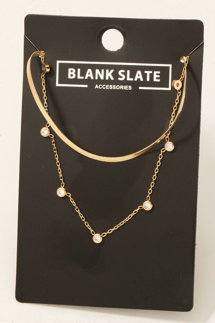 Layered Snake Chain And Lariat Necklace by Boutique 23