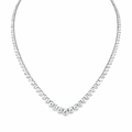 14K White Gold Lab Grown Diamond Riviera Necklace by Fine Color Jewels