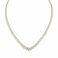 14K Yellow Gold Lab Grown Diamond Riviera Necklace by Fine Color Jewels