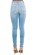 {MP1835} Denim Exposed Knee Skinny Jeans by The House of Stylez
