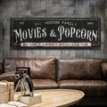 Personalized Movies & Popcorn Sign II by Tailored Canvases