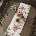 DaDa Bedding Romantic Roses Pink White Lovely Floral Quilted Dining Table Runner (879) by DaDalogy Bedding Collection