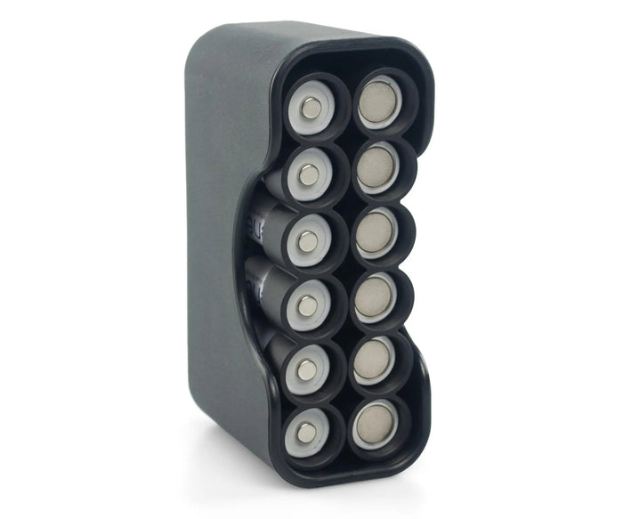 Magnetic AA 12 Pack Embedded with Cradle (Carbon Fiber) by Storacell