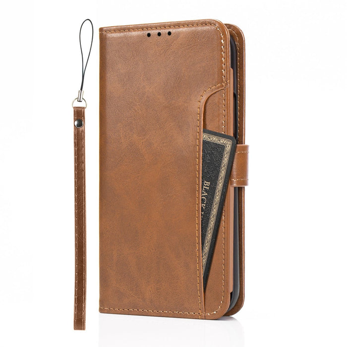 Indy Series Brown Leather Wallet Case - iPhone 13 Pro Max by Zerodamage Sahara Case LLC