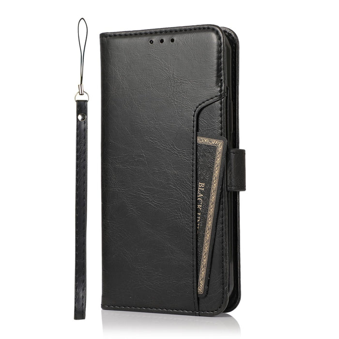 Indy Series Black Leather Wallet Case - iPhone 13 Pro Max by Zerodamage Sahara Case LLC