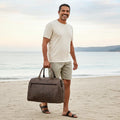 Crazy Horse Leather Weekender Bag – Full-Grain Travel Duffel with Laptop Pocket by MiamiLeathers.com