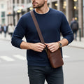 Full-Grain Leather Phone Crossbody Bag – Cambridge Phone Wallet Pouch by MiamiLeathers.com