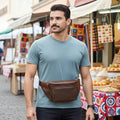Cambridge Full-Grain Leather Waist Pack by MiamiLeathers.com