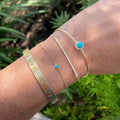 Maria 14K Gold Diamond and Turquoise Bangle by Christina Greene