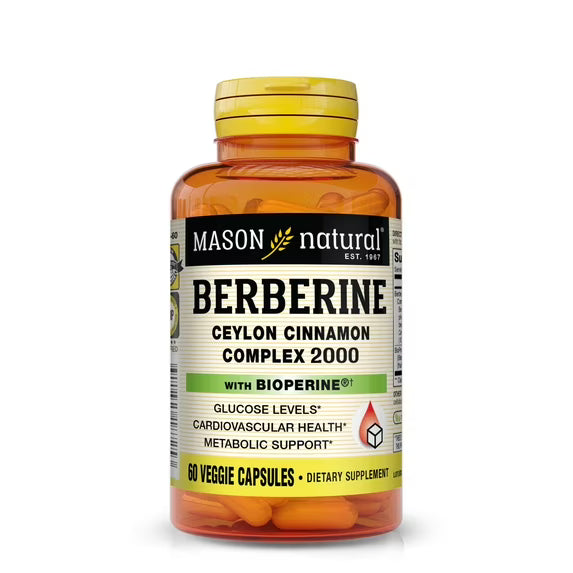Mason Vitamins INC Natural Berberine Ceylon Cinnamon Complex 60 Veggie Capsules by Pasteur Pharmacy