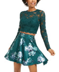 City Triangles Women's Green Glitter Floral Dress by Vanessa Jane
