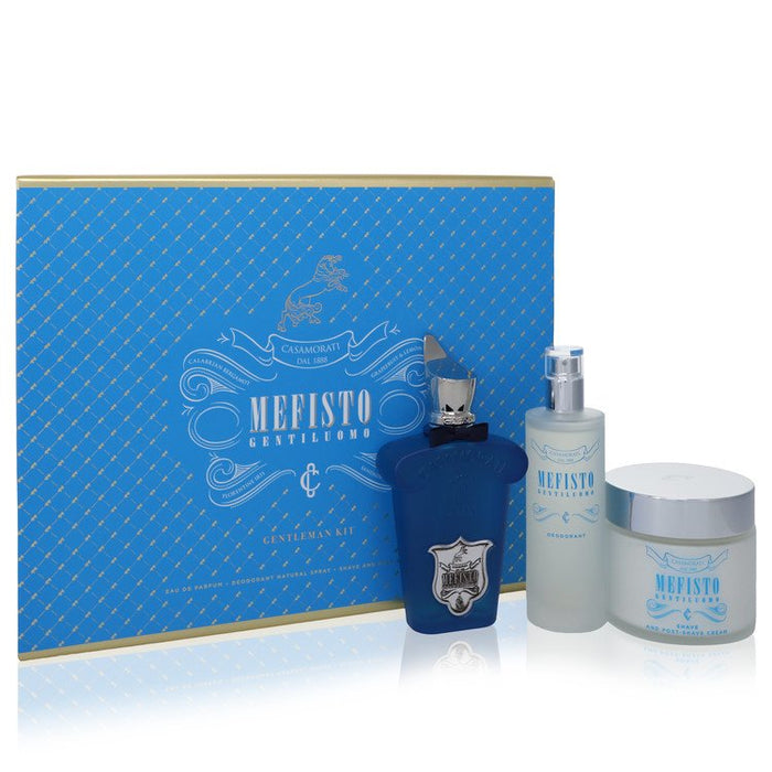 Mefisto Gentiluomo by Xerjoff Gift Set -- 3.4 oz Eau De Parfum Spray + 3.4 oz Deodorant Spray + 6.7 oz Shave and Post Shave Cream for Men by Avera Group