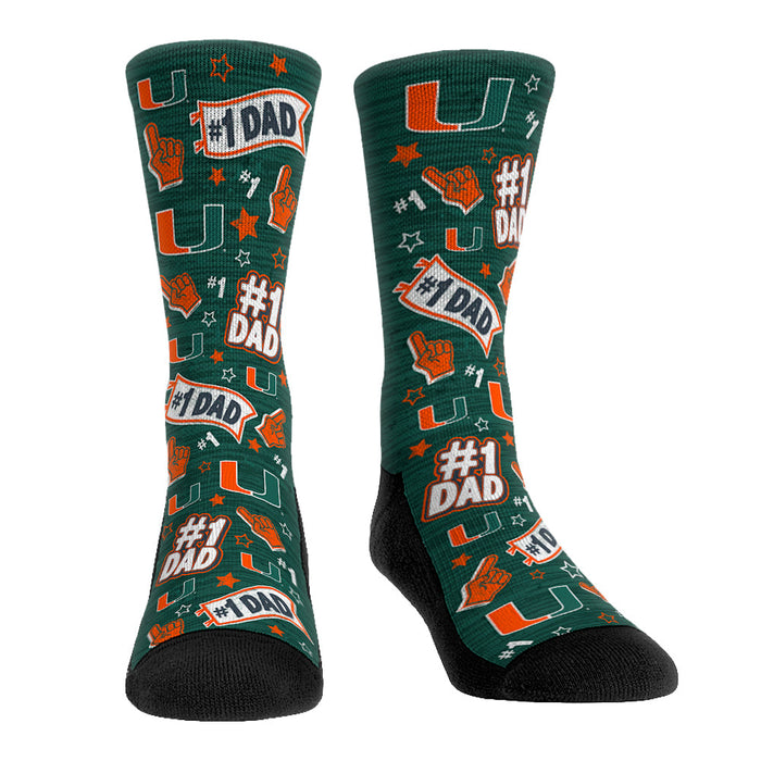 Miami Hurricanes - #1 Dad by Rock 'Em Socks
