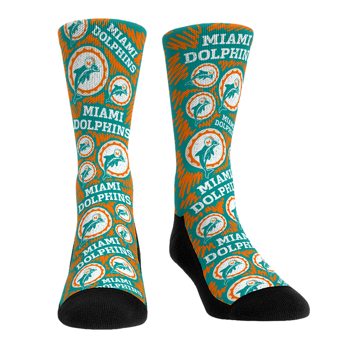 Miami Dolphins - Throwback Logo Sketch by Rock 'Em Socks