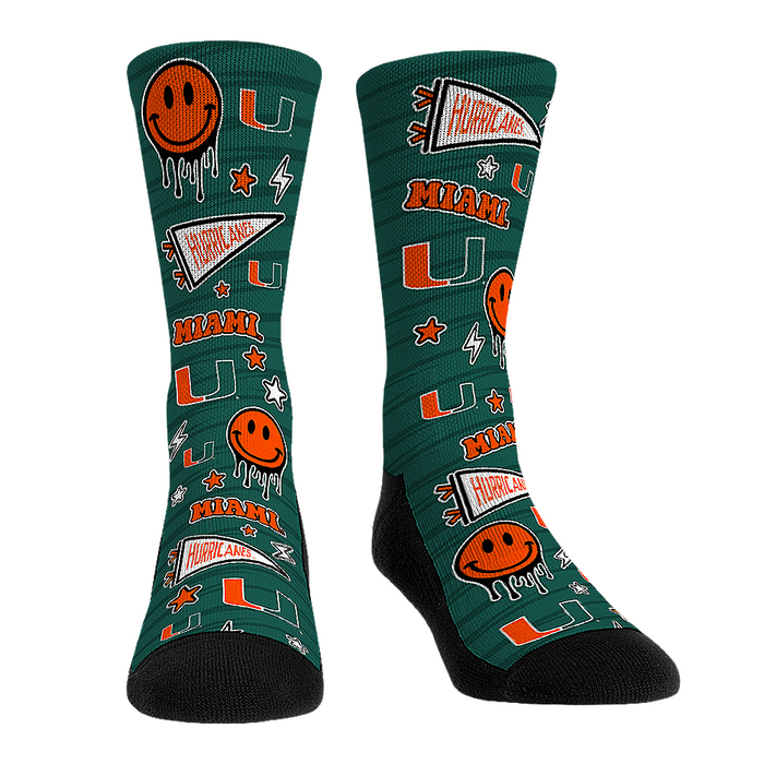 Miami Hurricanes - Smiley Stickers by Rock 'Em Socks