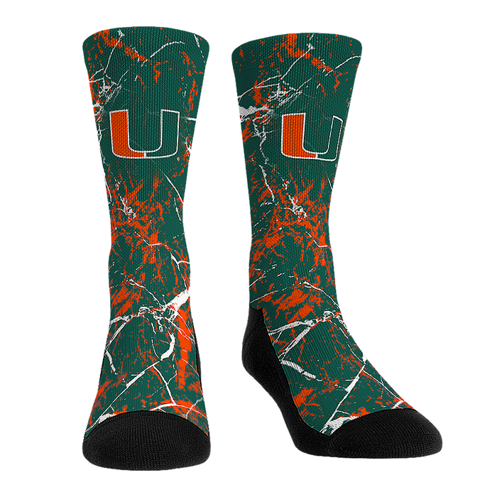Miami Hurricanes - Cracked Marble by Rock 'Em Socks