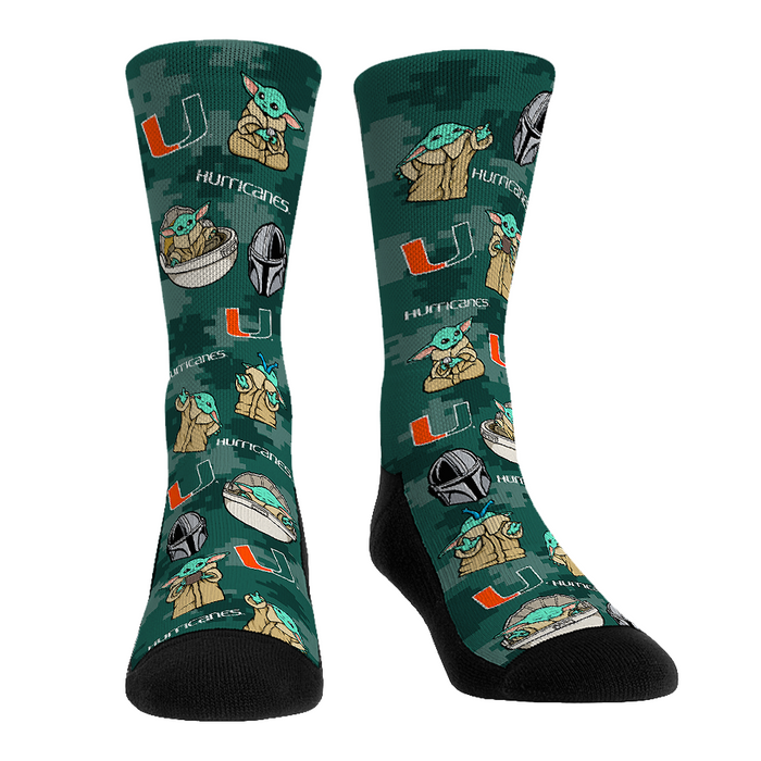 Miami Hurricanes - Star Wars - Grogu All-Over by Rock 'Em Socks
