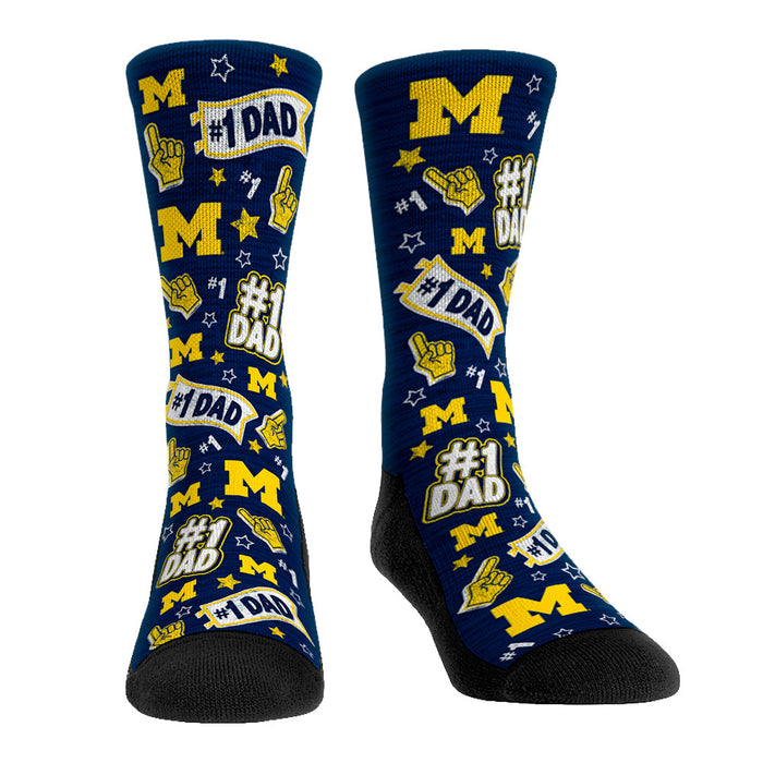Michigan Wolverines - #1 Dad by Rock 'Em Socks