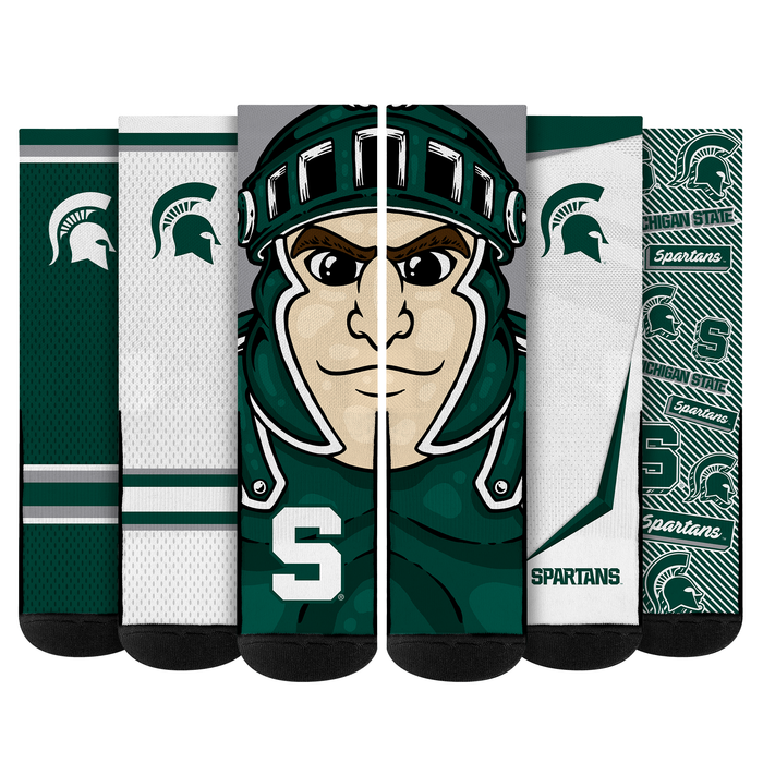Michigan State Spartans - Super Fan Bundle 5-Pack by Rock 'Em Socks