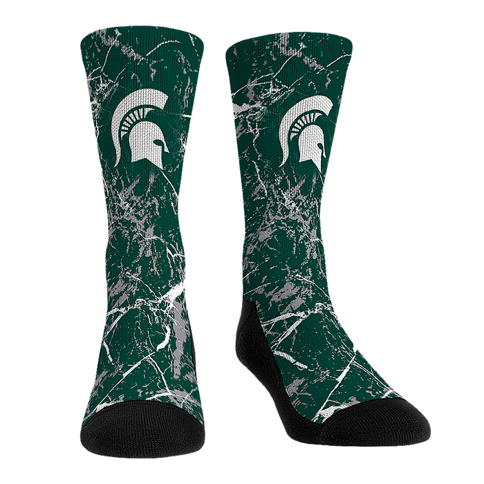 Michigan State Spartans - Cracked Marble by Rock 'Em Socks