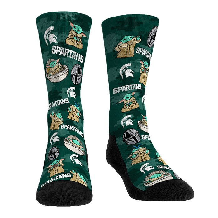 Michigan State Spartans - Star Wars - Grogu All-Over by Rock 'Em Socks